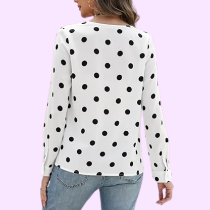 Klara - Vit Prickig Blus